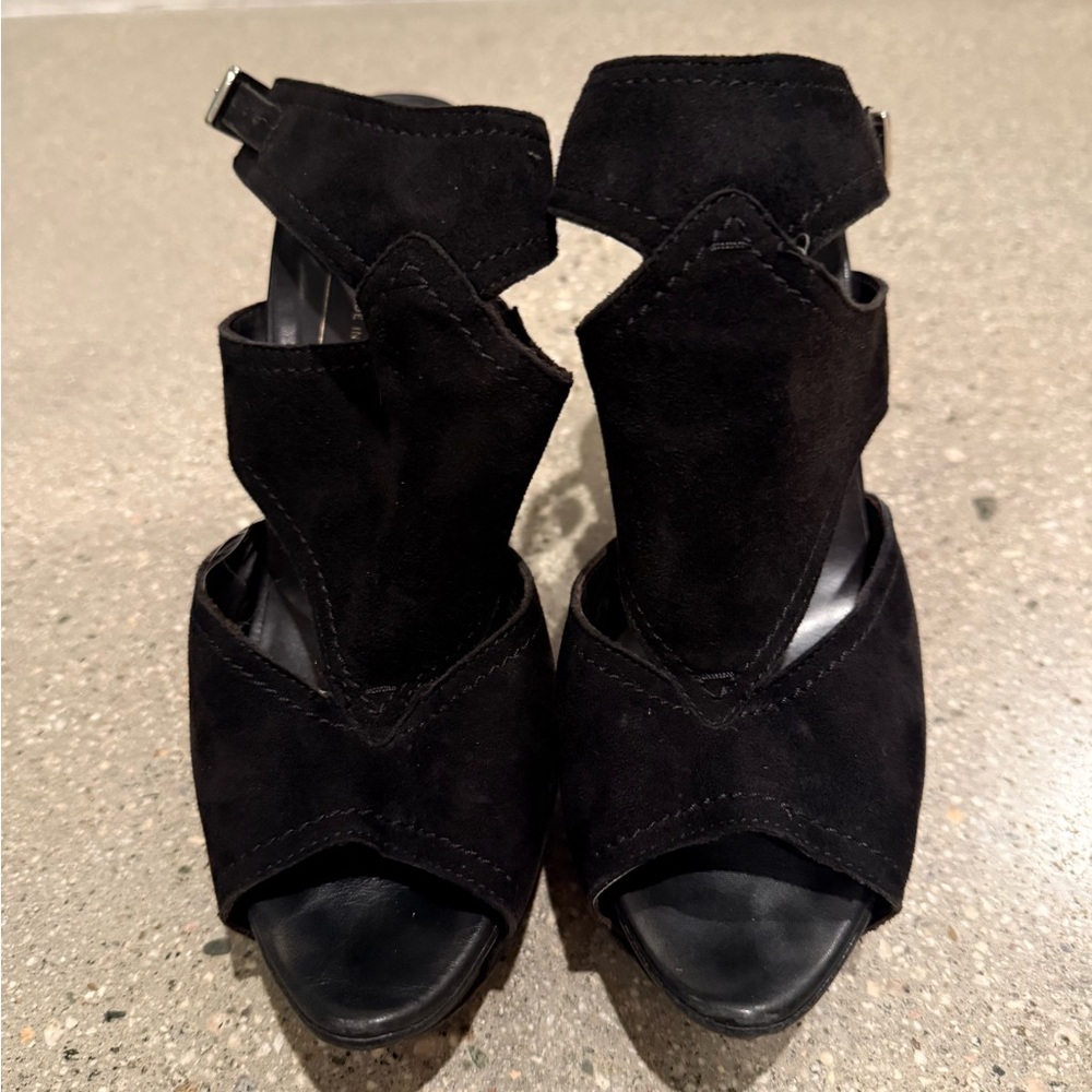 Donald J. Pliner Black Suede Platform Heels